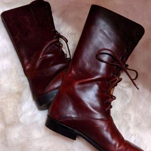 Brown leather equestrian boots
